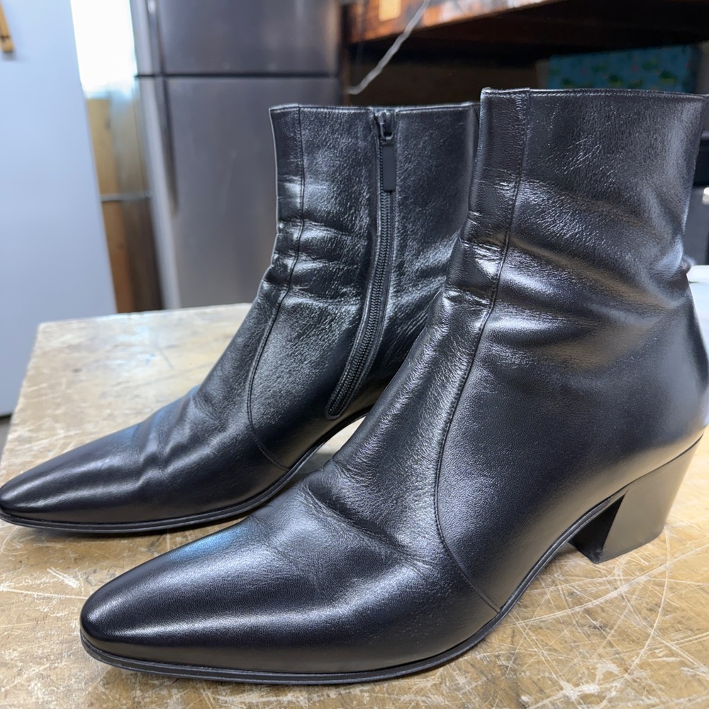 Yves Saint Laurent VASSILI 60 Leather Boots Size 46